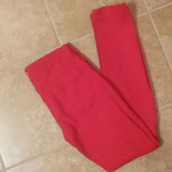 Elite Jeans Red Super Skinny Stretch Jeggings Sz.7 - Picture 2 of 3